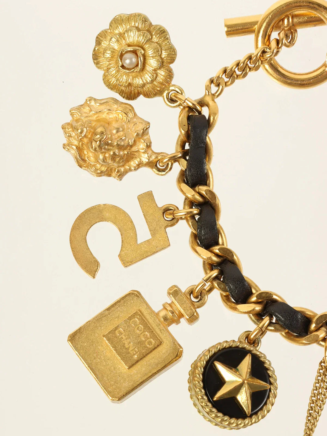 Chanel 1994 Made Multi Motif Charm Chain Bracelet Gold/Black