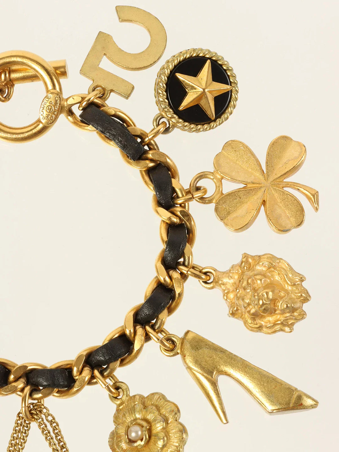 Chanel 1994 Made Multi Motif Charm Chain Bracelet Gold/Black