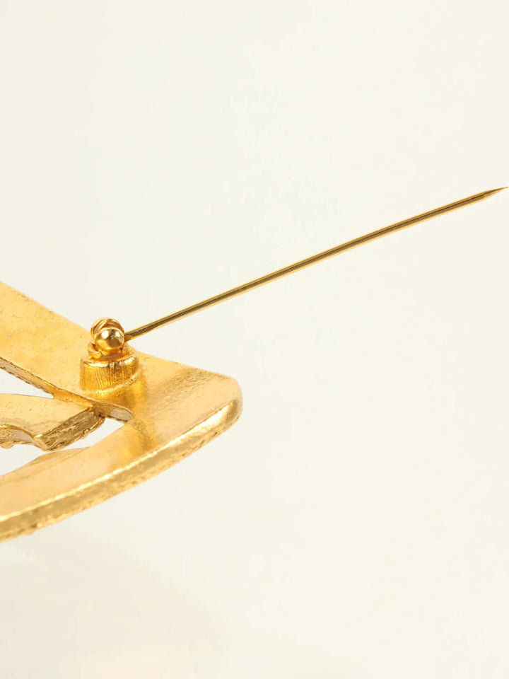 Chanel 1994 Made Diamond Motif Dotted Cc Mark Brooch Gold