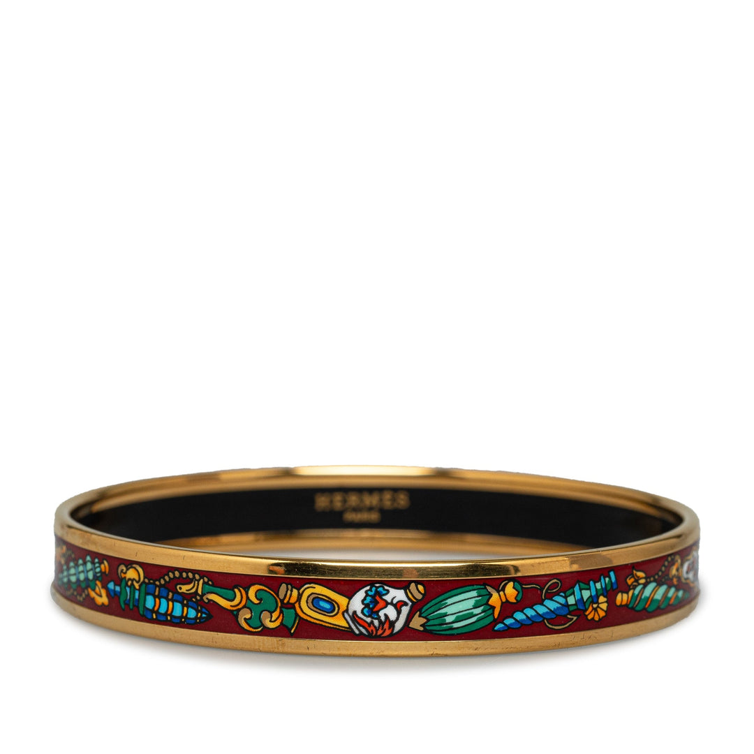 Hermes Narrow Enamel Bangle Costume Bracelet