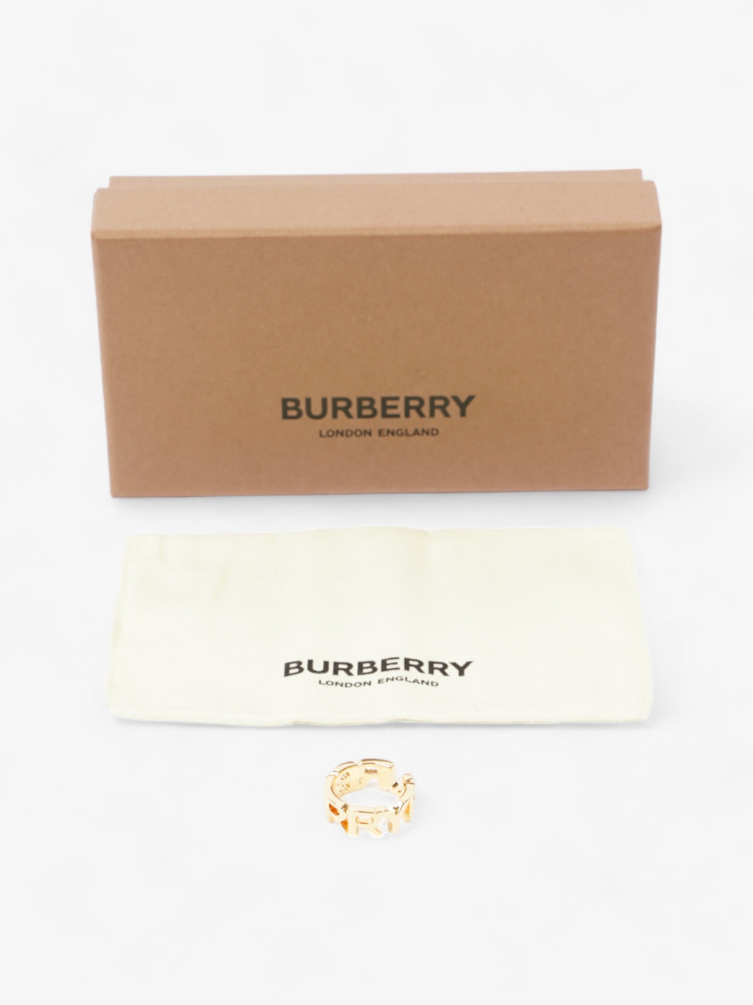 Burberry Logo Ring Gold Gold Plated 54