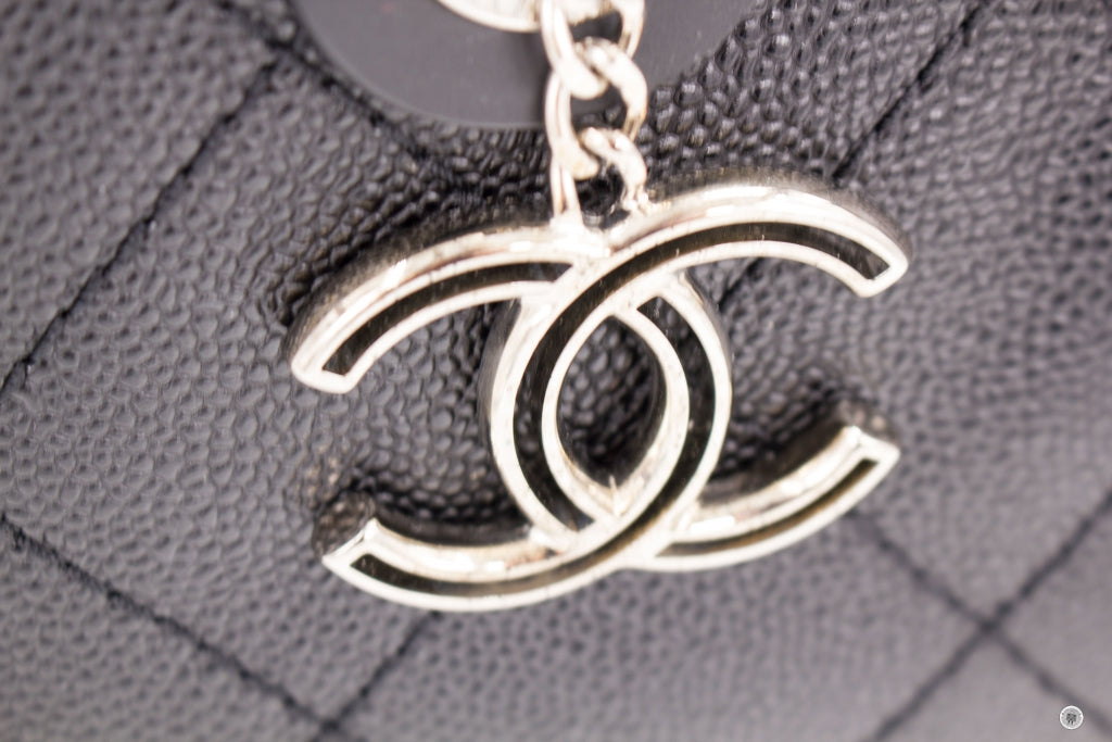 Top Quality Chanel A92212 CC Black Caviar Tote Bag Shw