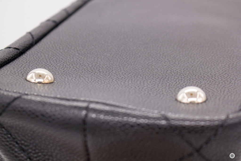 Top Quality Chanel A92212 CC Black Caviar Tote Bag Shw