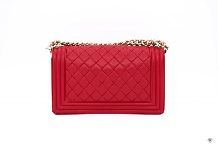 Top Quality Chanel A67086 Boy Red Calfskin 25 Shoulder Bags Ghw