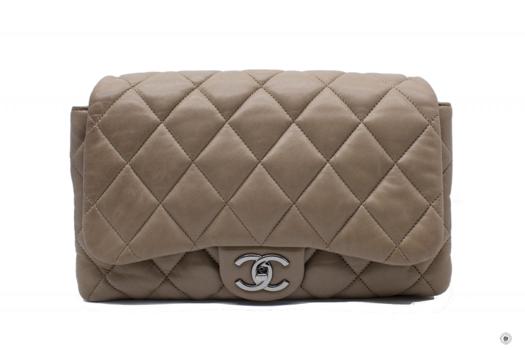 Top Quality Chanel A48634 Y04639 Quilted Flap  Taupe / 81344 Lambskin Shoulder Bags Shw