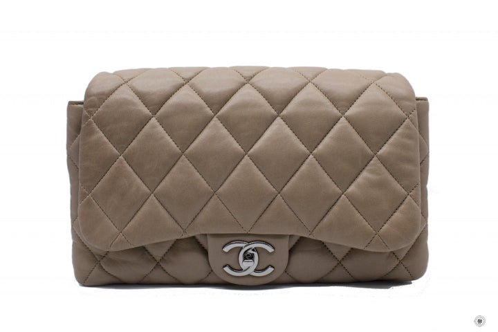 Top Quality Chanel A48634 Y04639 Quilted Flap  Taupe / 81344 Lambskin Shoulder Bags Shw