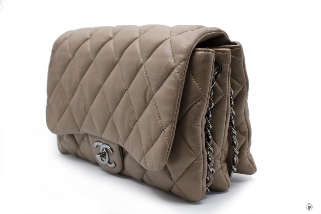 Top Quality Chanel A48634 Y04639 Quilted Flap  Taupe / 81344 Lambskin Shoulder Bags Shw