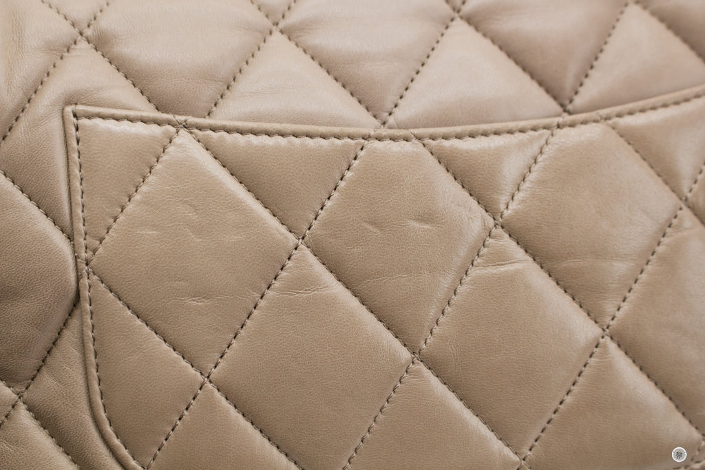 Top Quality Chanel A48634 Y04639 Quilted Flap  Taupe / 81344 Lambskin Shoulder Bags Shw