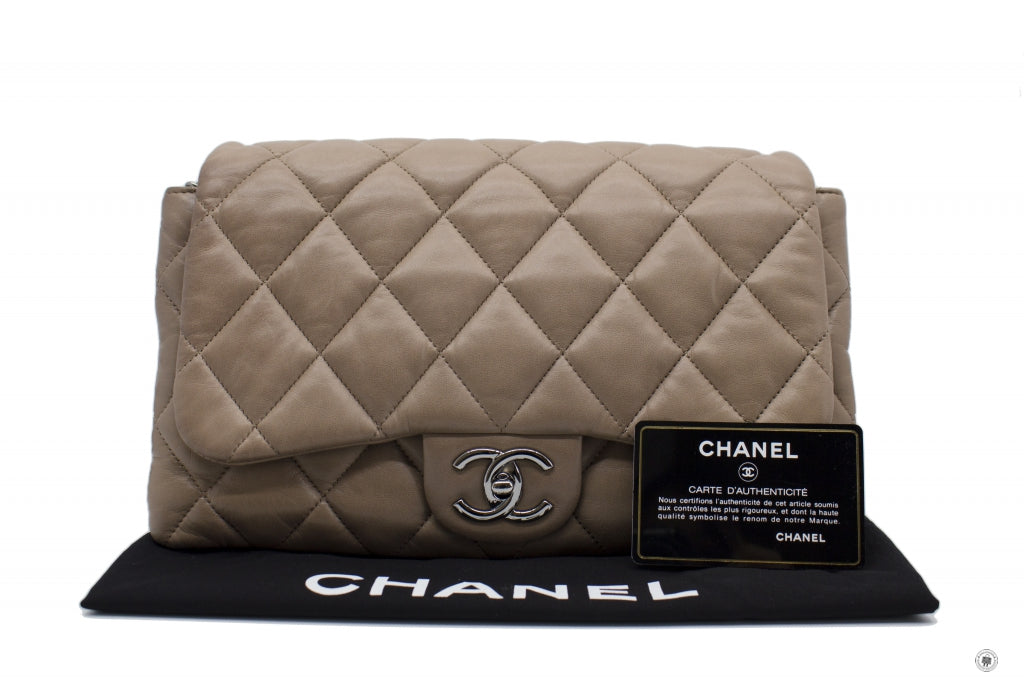 Top Quality Chanel A48634 Y04639 Quilted Flap  Taupe / 81344 Lambskin Shoulder Bags Shw