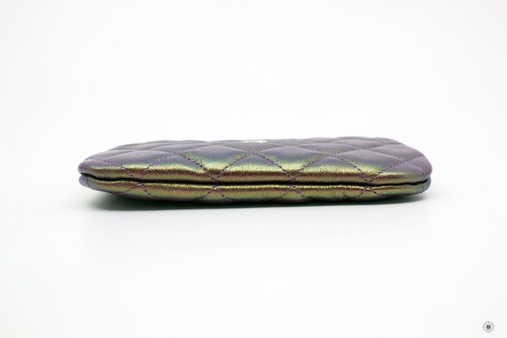 Top Quality Chanel A69253 CC Logo Iridescent Purple Lambskin Coin Purse