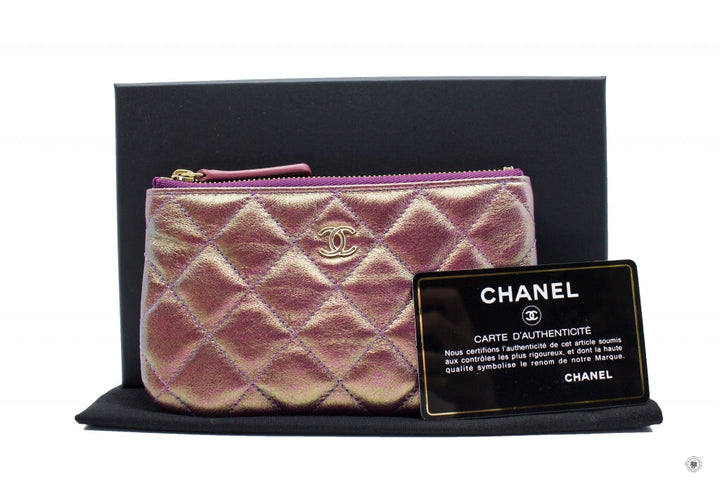 Top Quality Chanel A69253 CC Logo Iridescent Purple Lambskin Coin Purse