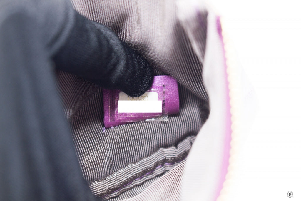 Top Quality Chanel A69253 CC Logo Iridescent Purple Lambskin Coin Purse
