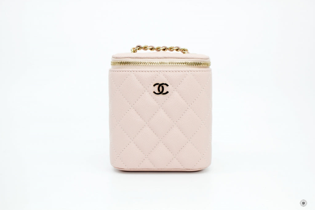 Top Quality Chanel AP1466Y33352 Small Vanity With Classic Chain Pink / NA116 Caviar Shoulder Bags Pbhw
