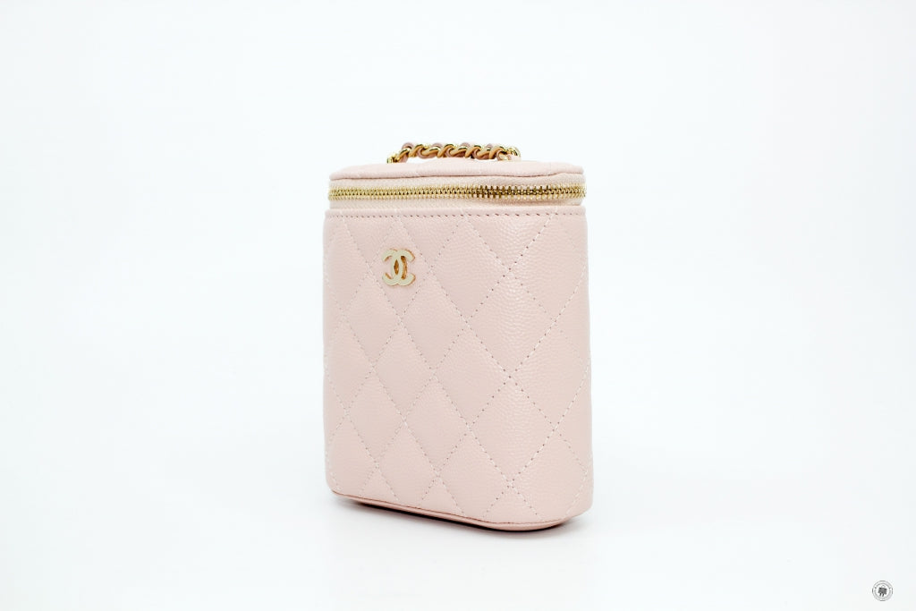 Top Quality Chanel AP1466Y33352 Small Vanity With Classic Chain Pink / NA116 Caviar Shoulder Bags Pbhw
