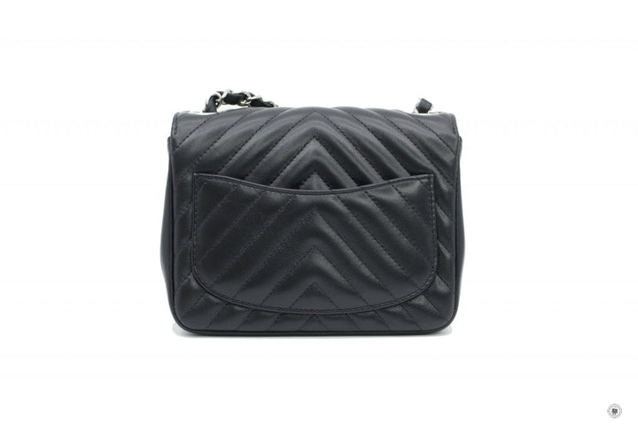 Top Quality Chanel A35200 Y60594 CC Chervon Mini Square Black / 94305 Lambskin 17CM Shoulder Bags Shw