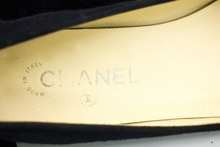 Top Quality Chanel Ballerinas  Black Fabric 37.5 Flat