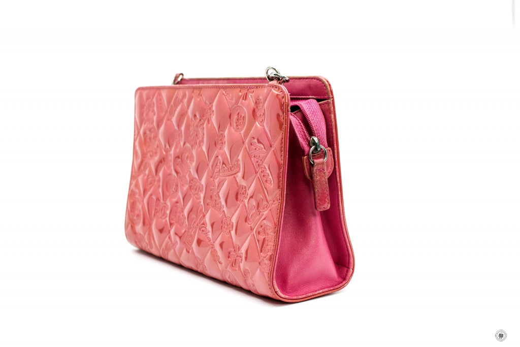 Top Quality Chanel Mademoiselle Monaco Biarritz Purse Pink Patent Shoulder Bags Shw