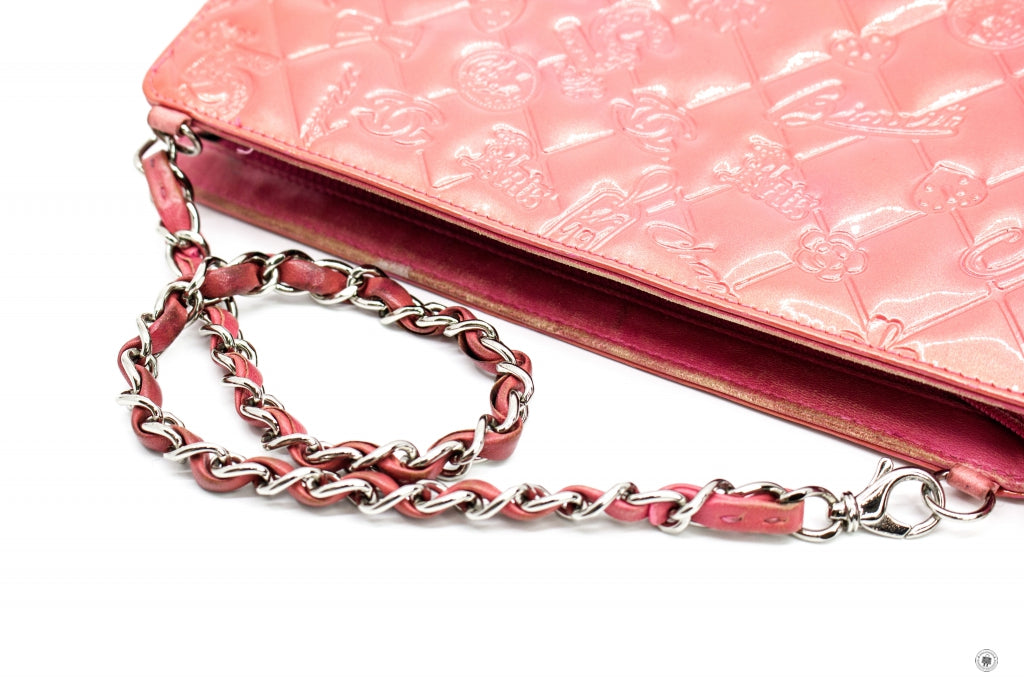 Top Quality Chanel Mademoiselle Monaco Biarritz Purse Pink Patent Shoulder Bags Shw