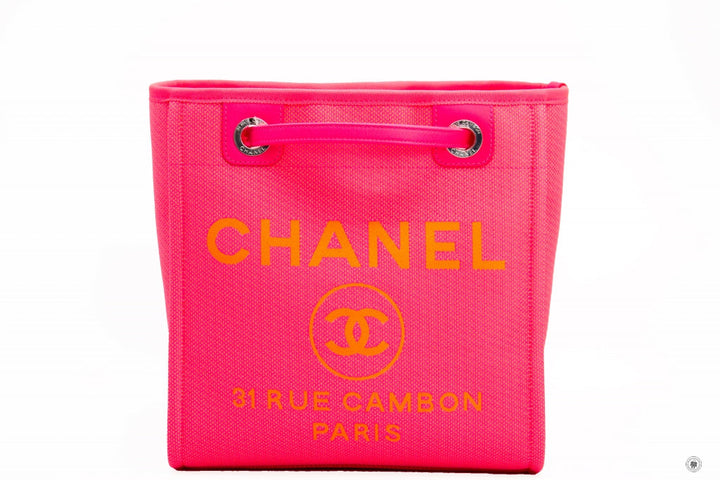 Top Quality Chanel A66939B05492 Deauville Shopping Tote Neo Pink / NC270 Fabric Shoulder Bags Shw