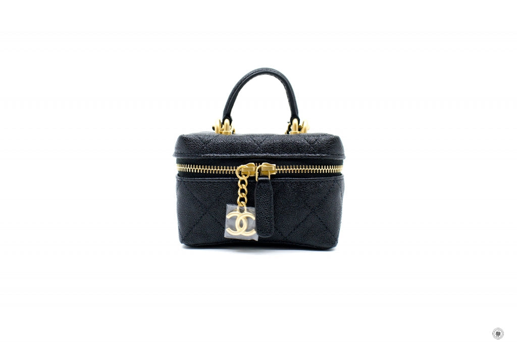 Top Quality Chanel AP2194 B05722 Small Vanity With Chain Black / 94305 Caviar Shoulder Bags Gbhw