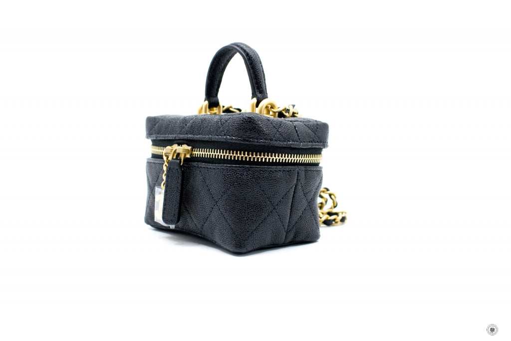 Top Quality Chanel AP2194 B05722 Small Vanity With Chain Black / 94305 Caviar Shoulder Bags Gbhw