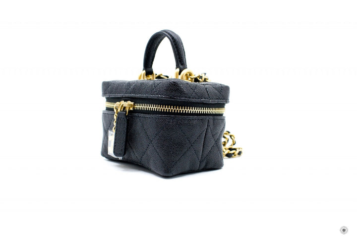 Top Quality Chanel AP2194 B05722 Small Vanity With Chain Black / 94305 Caviar Shoulder Bags Gbhw