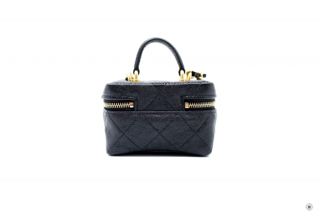 Top Quality Chanel AP2194 B05722 Small Vanity With Chain Black / 94305 Caviar Shoulder Bags Gbhw