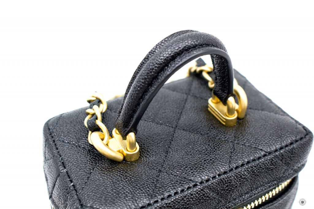 Top Quality Chanel AP2194 B05722 Small Vanity With Chain Black / 94305 Caviar Shoulder Bags Gbhw