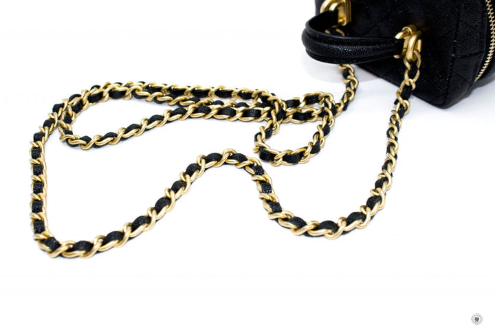 Top Quality Chanel AP2194 B05722 Small Vanity With Chain Black / 94305 Caviar Shoulder Bags Gbhw