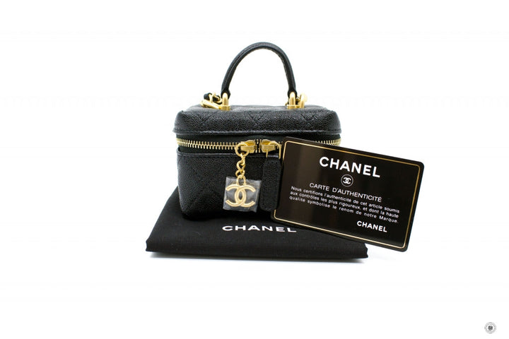 Top Quality Chanel AP2194 B05722 Small Vanity With Chain Black / 94305 Caviar Shoulder Bags Gbhw