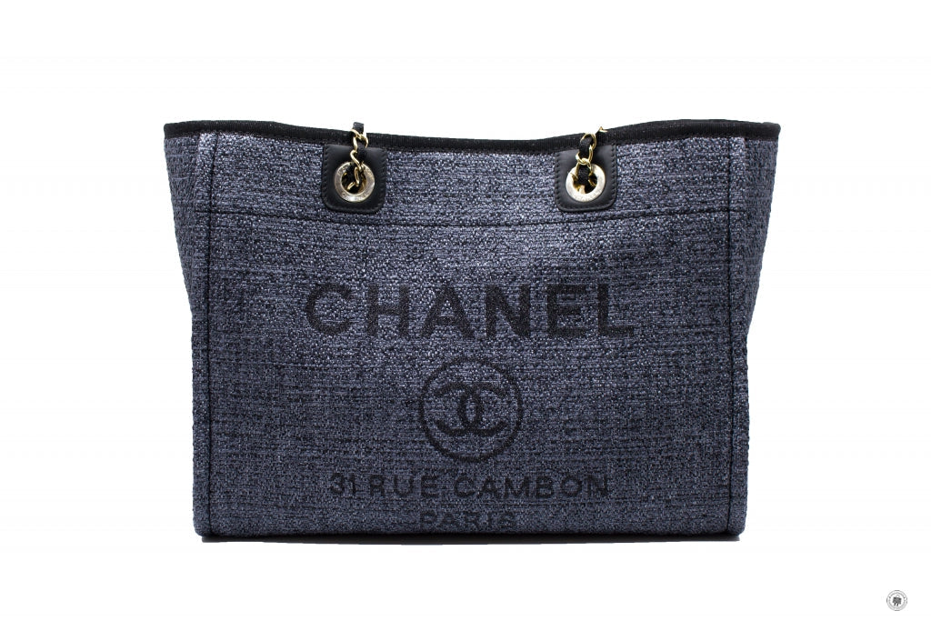 Top Quality Chanel A67001 Y84118 Deauville Shopping Tote Black / 94305 Fabric Tote Bag Pbhw