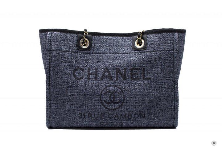 Top Quality Chanel A67001 Y84118 Deauville Shopping Tote Black / 94305 Fabric Tote Bag Pbhw