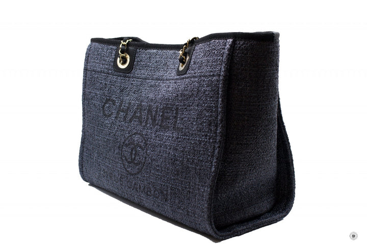 Top Quality Chanel A67001 Y84118 Deauville Shopping Tote Black / 94305 Fabric Tote Bag Pbhw