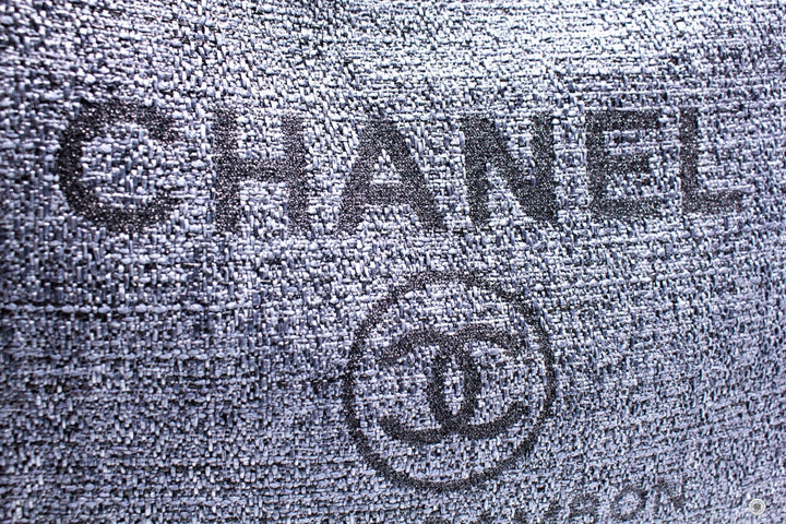 Top Quality Chanel A67001 Y84118 Deauville Shopping Tote Black / 94305 Fabric Tote Bag Pbhw