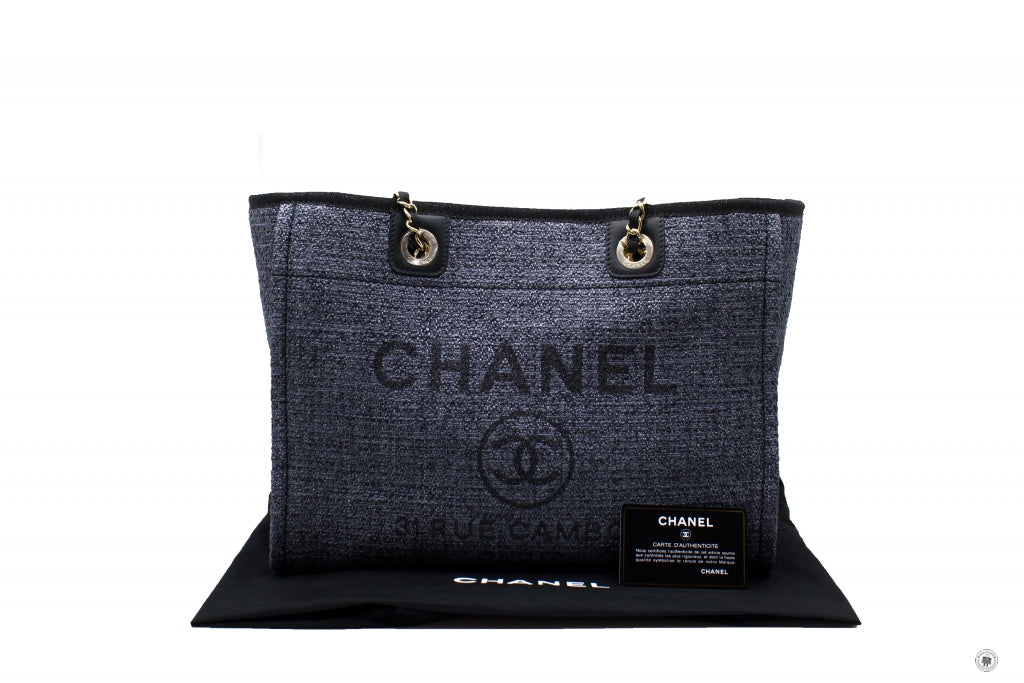 Top Quality Chanel A67001 Y84118 Deauville Shopping Tote Black / 94305 Fabric Tote Bag Pbhw