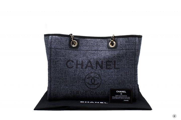 Top Quality Chanel A67001 Y84118 Deauville Shopping Tote Black / 94305 Fabric Tote Bag Pbhw