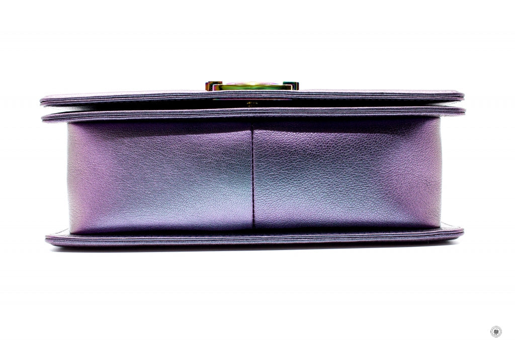Top Quality Chanel A67086 Boy Rainbow  Iridescent Purple  Calfskin Medium Shoulder Bags