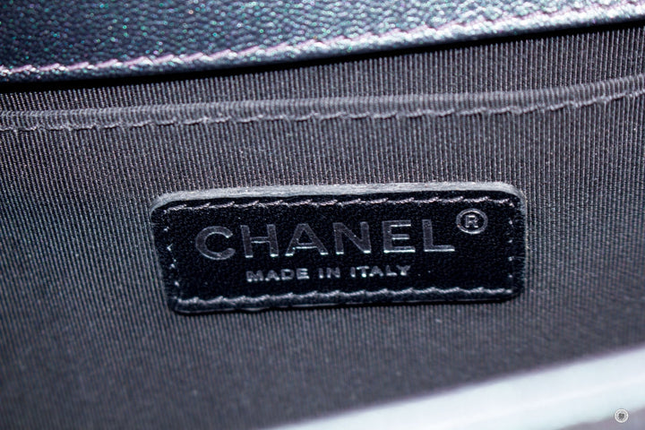 Top Quality Chanel A67086 Boy Rainbow  Iridescent Purple  Calfskin Medium Shoulder Bags