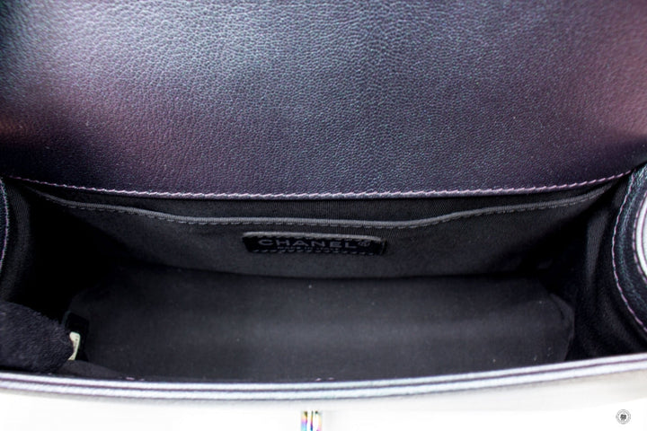 Top Quality Chanel A67086 Boy Rainbow  Iridescent Purple  Calfskin Medium Shoulder Bags