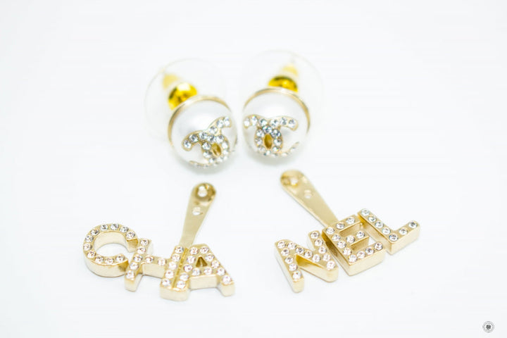 Top Quality Chanel AB6484B06148 Metal, Imitation Pearls & Diamond Gold, Pearly Whi Gold / ND176 Metal Earrings Ghw