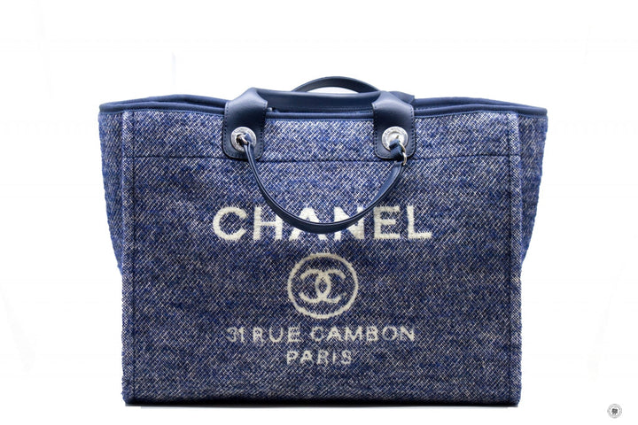 Top Quality Chanel A69941 B06387 NE267 Deauville Shopping Tote Mixed Fibers Fabric Tote B Blue / NE267 Fabric Tote Bag Shw