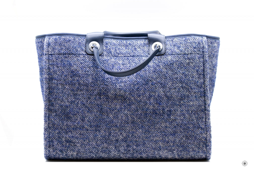 Top Quality Chanel A69941 B06387 NE267 Deauville Shopping Tote Mixed Fibers Fabric Tote B Blue / NE267 Fabric Tote Bag Shw