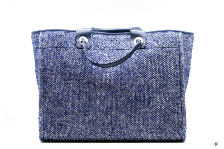Top Quality Chanel A69941 B06387 NE267 Deauville Shopping Tote Mixed Fibers Fabric Tote B Blue / NE267 Fabric Tote Bag Shw