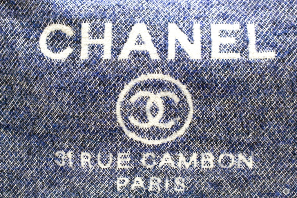 Top Quality Chanel A69941 B06387 NE267 Deauville Shopping Tote Mixed Fibers Fabric Tote B Blue / NE267 Fabric Tote Bag Shw