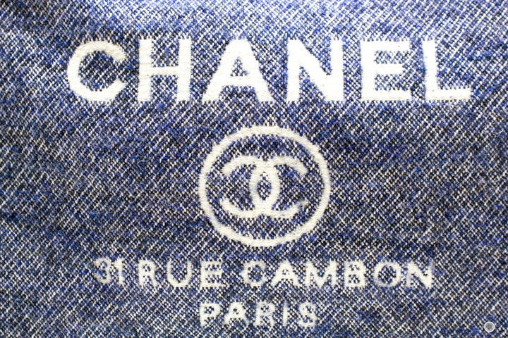 Top Quality Chanel A69941 B06387 NE267 Deauville Shopping Tote Mixed Fibers Fabric Tote B Blue / NE267 Fabric Tote Bag Shw