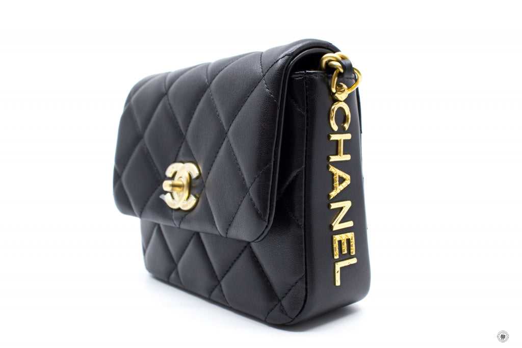Top Quality Chanel AS2733 B06356 CC Logo Flap Bag Black / 94305 Calfskin Shoulder Bags Gbhw