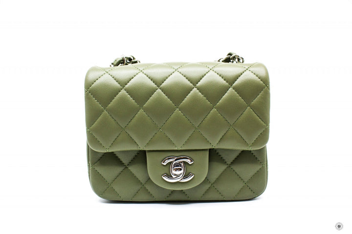 Top Quality Chanel A35200 Y01480 Classic Mini Square Avocado / ND356 Lambskin 17CM Shoulder Bags Shw