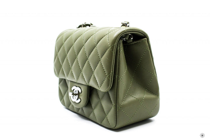 Top Quality Chanel A35200 Y01480 Classic Mini Square Avocado / ND356 Lambskin 17CM Shoulder Bags Shw