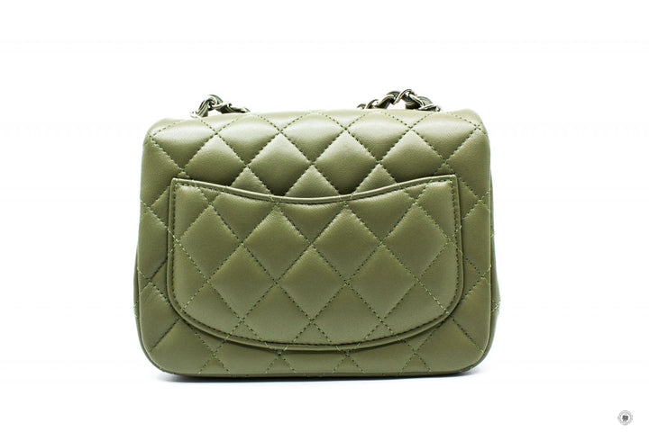 Top Quality Chanel A35200 Y01480 Classic Mini Square Avocado / ND356 Lambskin 17CM Shoulder Bags Shw