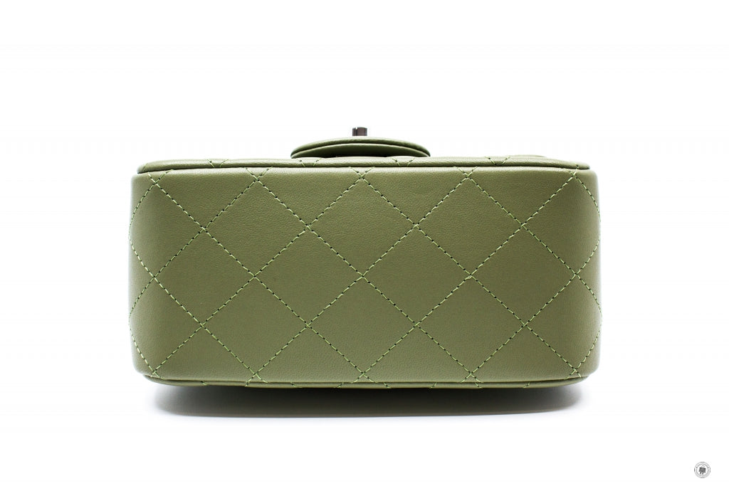 Top Quality Chanel A35200 Y01480 Classic Mini Square Avocado / ND356 Lambskin 17CM Shoulder Bags Shw